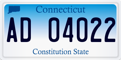 CT license plate AD04022