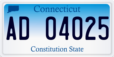 CT license plate AD04025