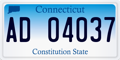 CT license plate AD04037