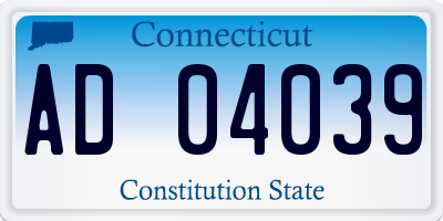 CT license plate AD04039
