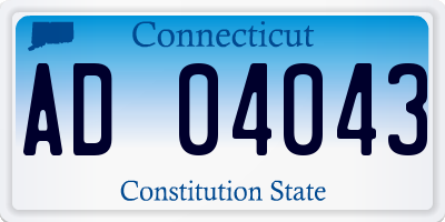 CT license plate AD04043
