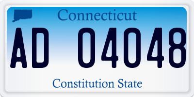 CT license plate AD04048
