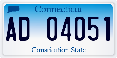 CT license plate AD04051