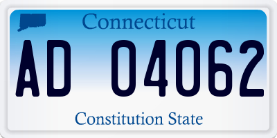CT license plate AD04062