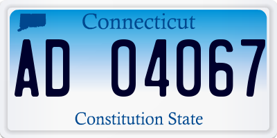 CT license plate AD04067