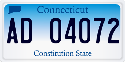 CT license plate AD04072