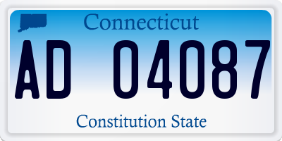 CT license plate AD04087