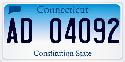 CT license plate AD04092