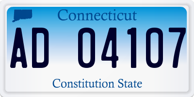 CT license plate AD04107