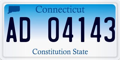 CT license plate AD04143