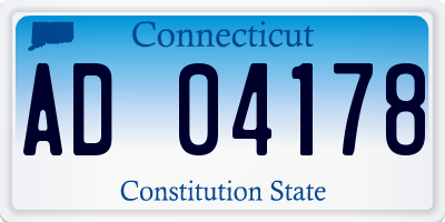 CT license plate AD04178