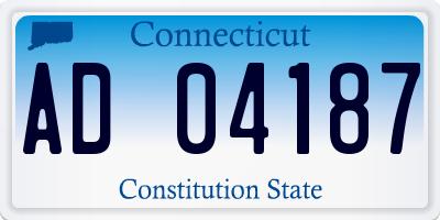 CT license plate AD04187