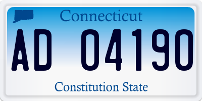 CT license plate AD04190