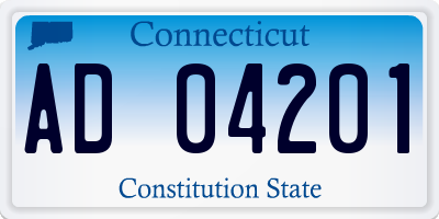 CT license plate AD04201