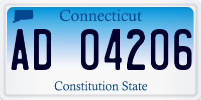 CT license plate AD04206