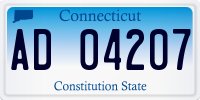 CT license plate AD04207