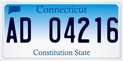 CT license plate AD04216