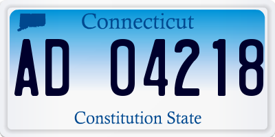 CT license plate AD04218