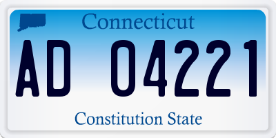 CT license plate AD04221