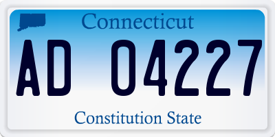 CT license plate AD04227