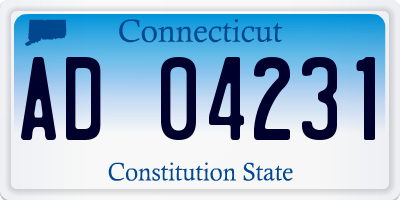 CT license plate AD04231