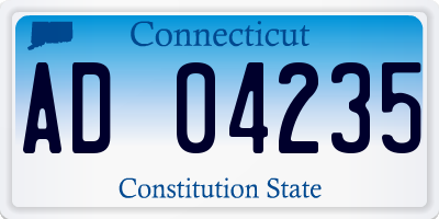 CT license plate AD04235