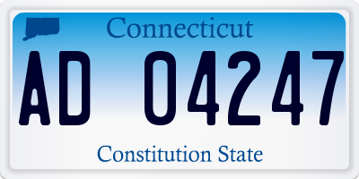 CT license plate AD04247
