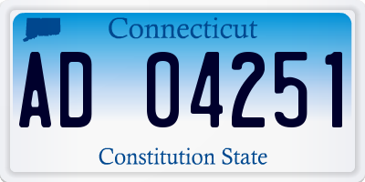 CT license plate AD04251