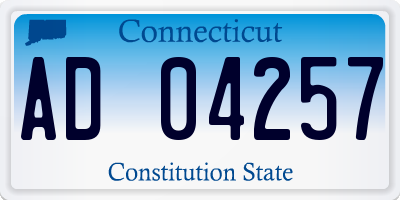 CT license plate AD04257