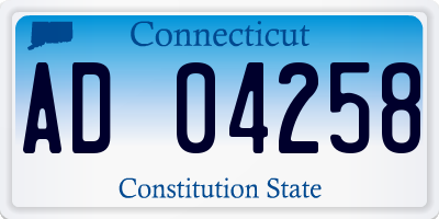 CT license plate AD04258