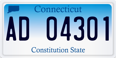 CT license plate AD04301