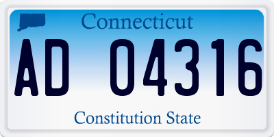 CT license plate AD04316