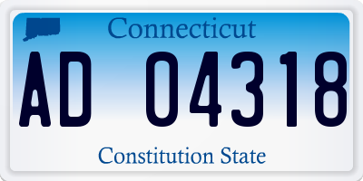 CT license plate AD04318