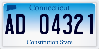 CT license plate AD04321
