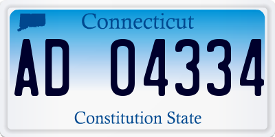 CT license plate AD04334