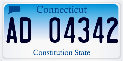 CT license plate AD04342