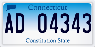 CT license plate AD04343
