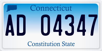 CT license plate AD04347