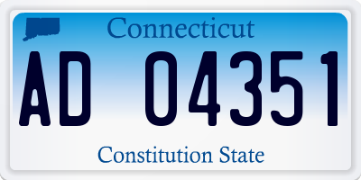 CT license plate AD04351