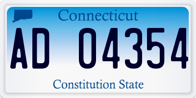 CT license plate AD04354
