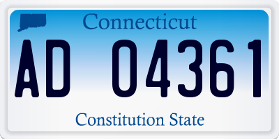 CT license plate AD04361