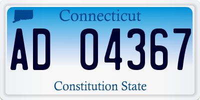 CT license plate AD04367