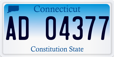 CT license plate AD04377