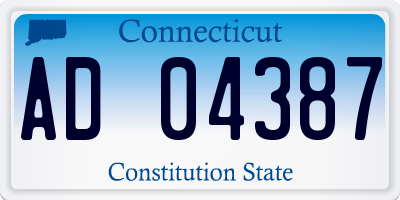 CT license plate AD04387