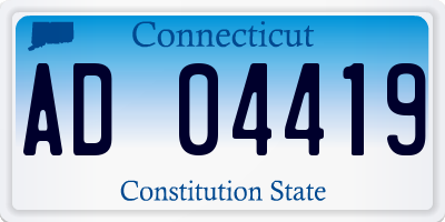 CT license plate AD04419