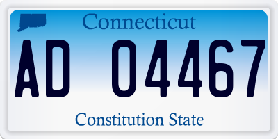 CT license plate AD04467