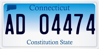 CT license plate AD04474