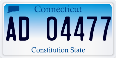 CT license plate AD04477