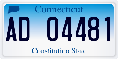 CT license plate AD04481