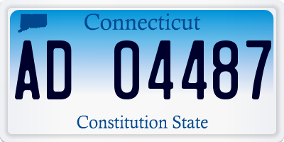 CT license plate AD04487